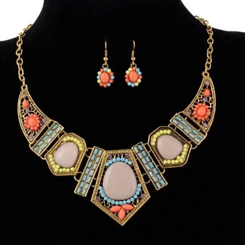 BJ Modern Necklace Earring Set NWT